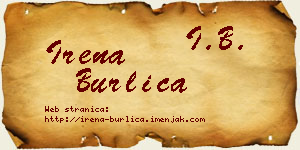 Irena Burlica vizit kartica